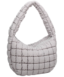 Puffy Quilted Nylon Shoulder bag NQ131 GRAY